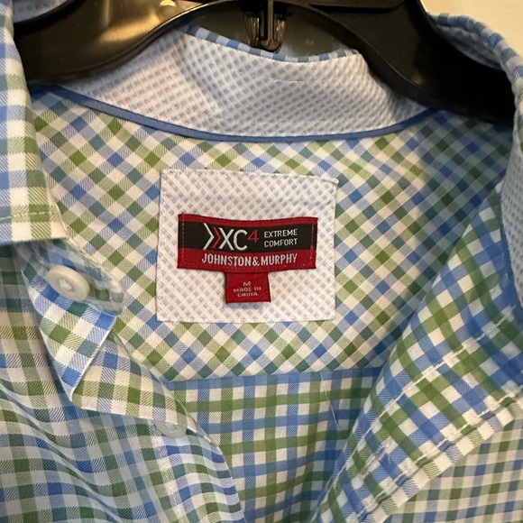 Johnston & Murphy Shirt Men's. Medium Flip cuff XC4 Extreme Comfort Check Plaid - Picture 2 of 12